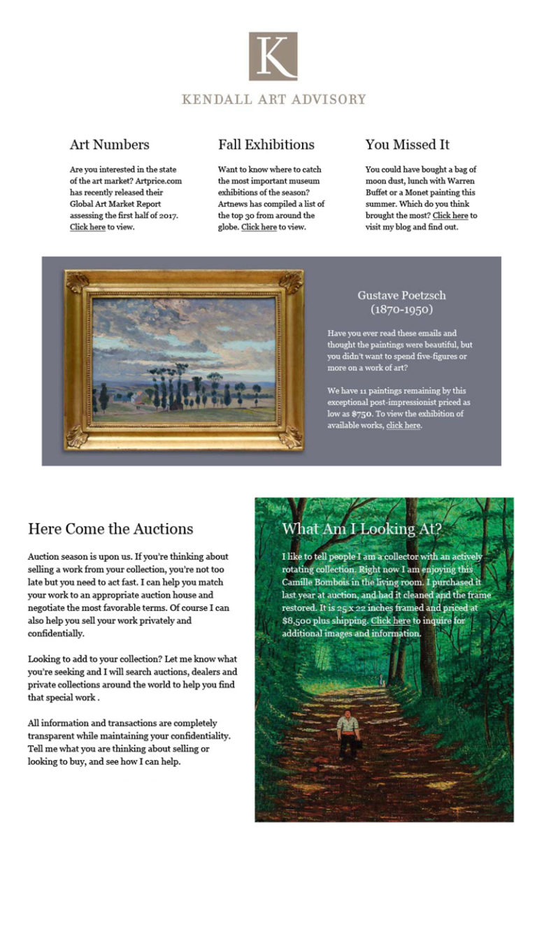 Creating art gallery email newsletters